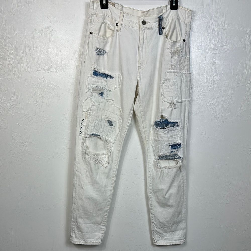 Ralph Lauren Astor Slim Boyfriend Jeans With Distressed Detailing Size 28
